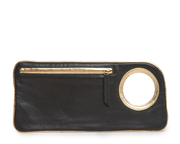 Hands-Free Bracelet Clutch - Medium - Black Matte soft leather with Go