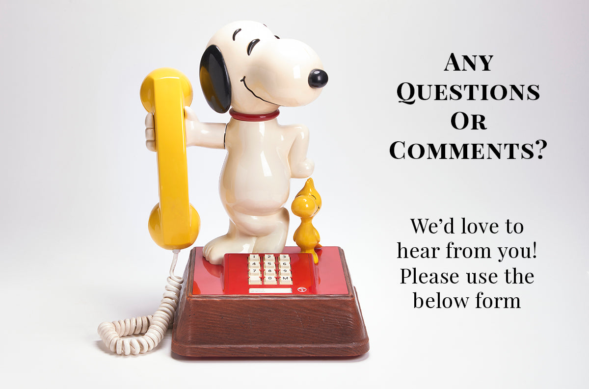 Snoopy Vintage Telephone | Tessie Clothing Contact Us Page | Any questions or comments, please use form below