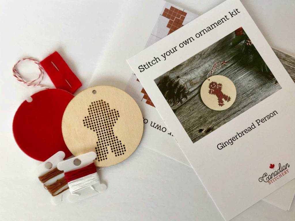 Reindeer DIY cross stitch ornament kit – Canadian Stitchery