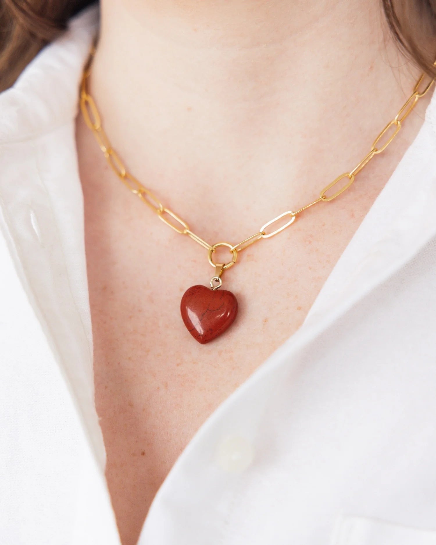 Audrey Heart Necklace | Jasper