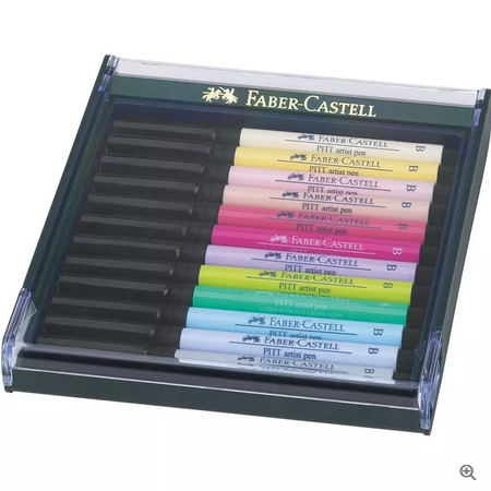 Pitt Artist Pen Brush India ink pen, wallet of 6, Springtime