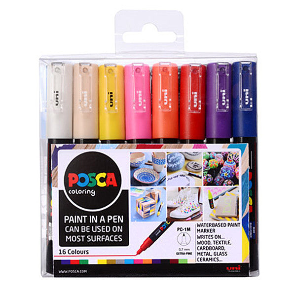 Posca Marker, no. PC-3M, line 0,9-1,3 mm, assorted colours, 12 pc/ 1 pack