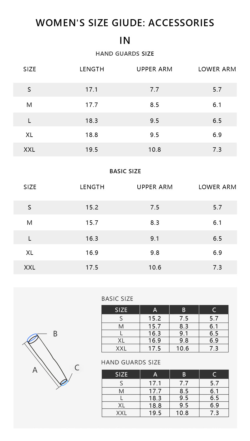 Size chart of Logo-print Sun-protective Oversleeves UPF50+