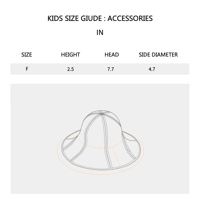 Sizechart of Kid’s Wide-brim Bucket Hat UPF50+