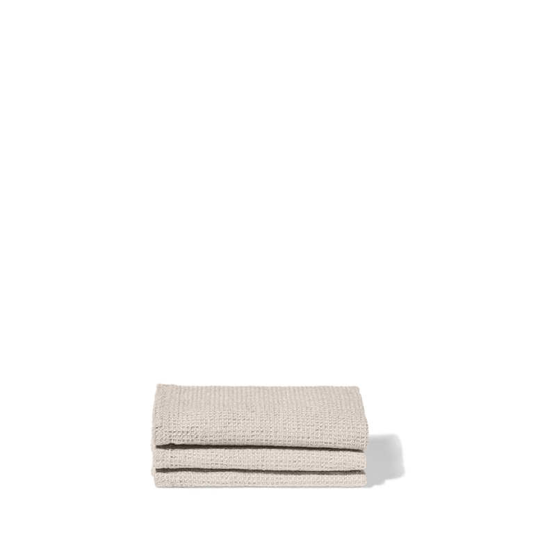 linen guest towel honeycomb stone