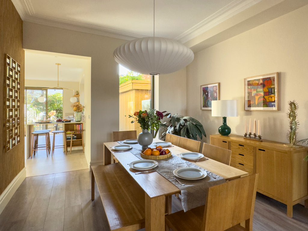 Colourful dining room in Victorian renovation