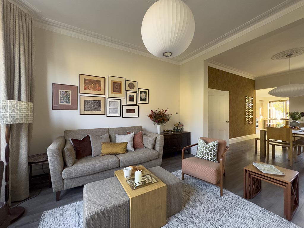 Living room in Victorian renovation