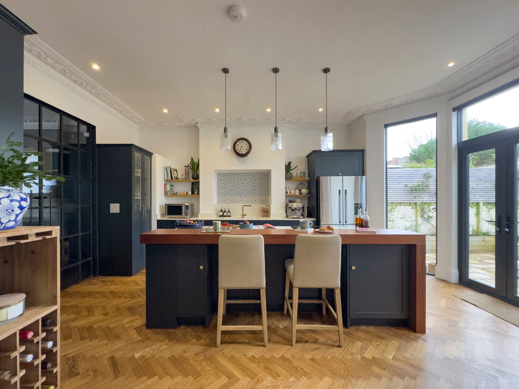 Classic contemporary kitchen nestled within a period home, blending timeless charm with contemporary sophistication | Ivywell Interiors l Bristol