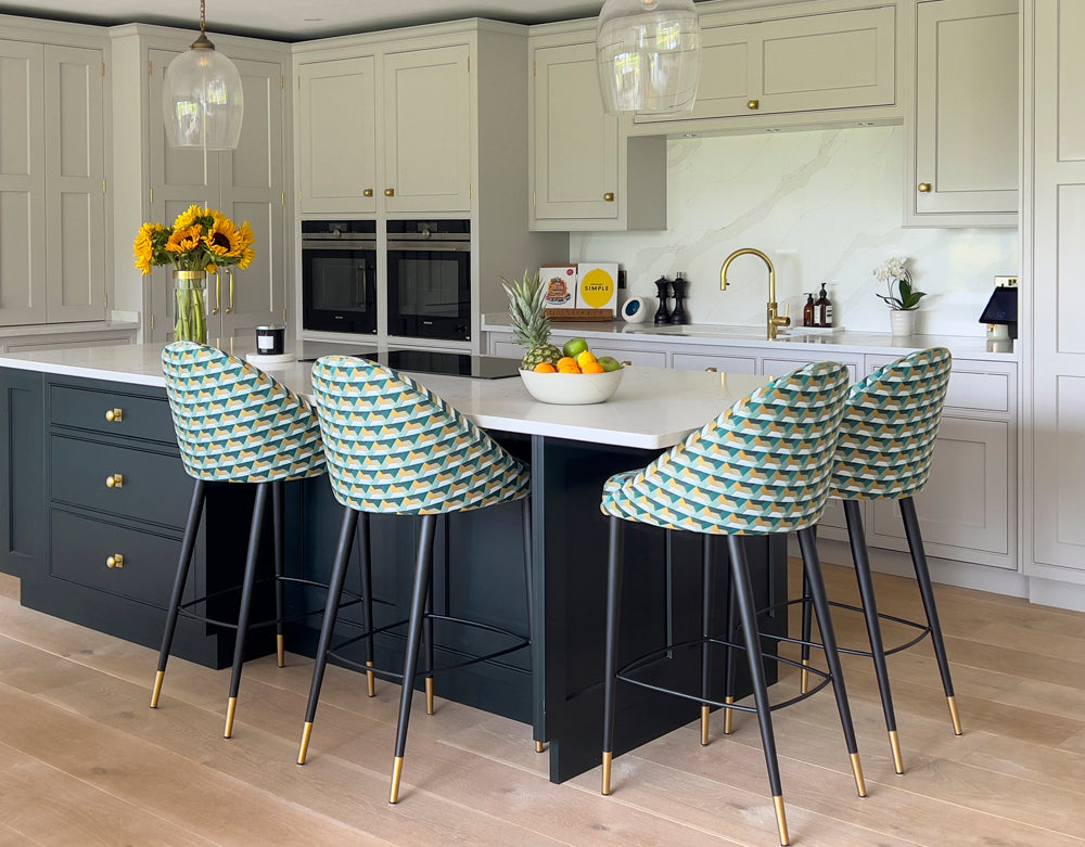 Kitchen stools with custom fabric and upholstery, Snyed Park, Bristol