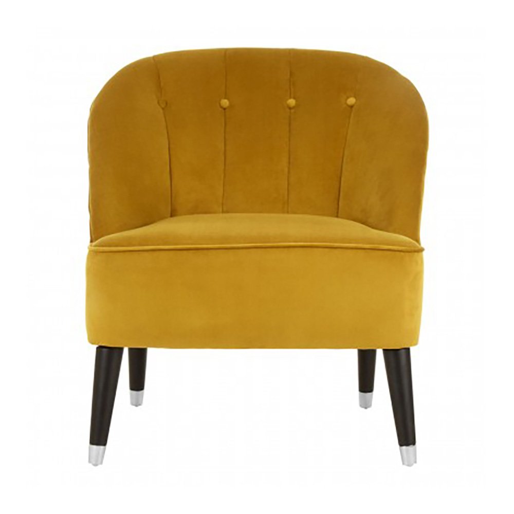 Clifton Mustard Yellow Velvet Chair Ivywell Interiors