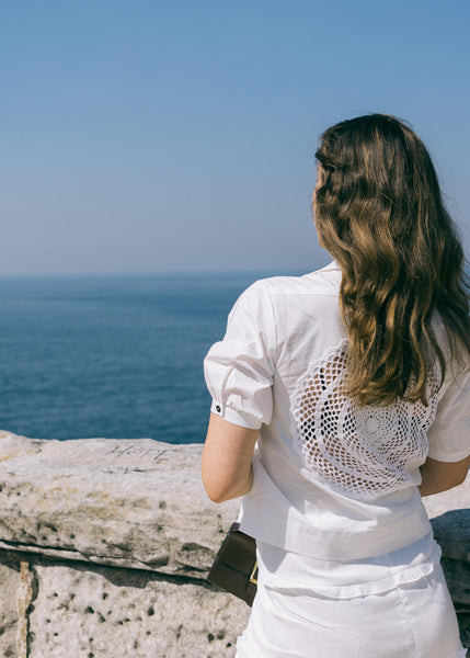 Anais Crochet Back Shirt