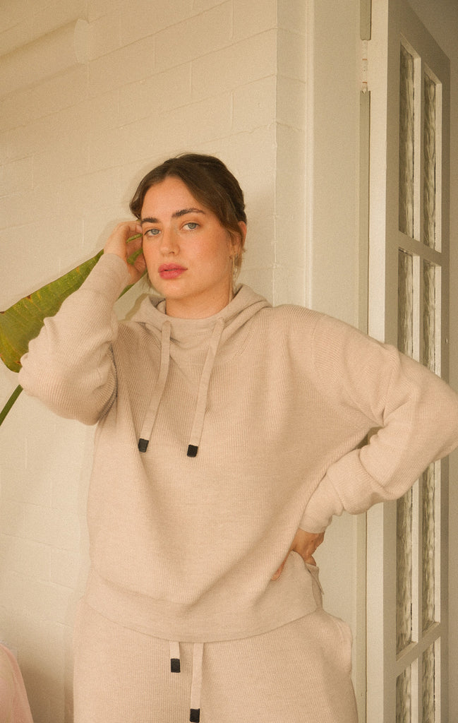 Ali Whittle wears the Apartment Clothing Holly Knitwear set