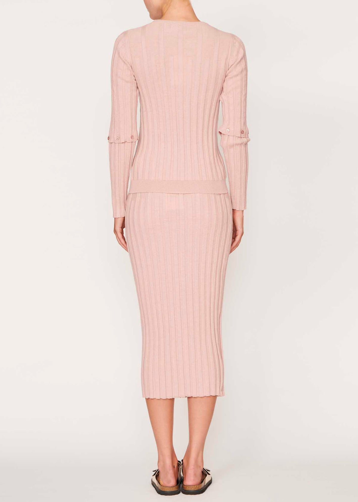 Lou Ribbed Midi Skirt - Pink | Apartment Clothing Australia