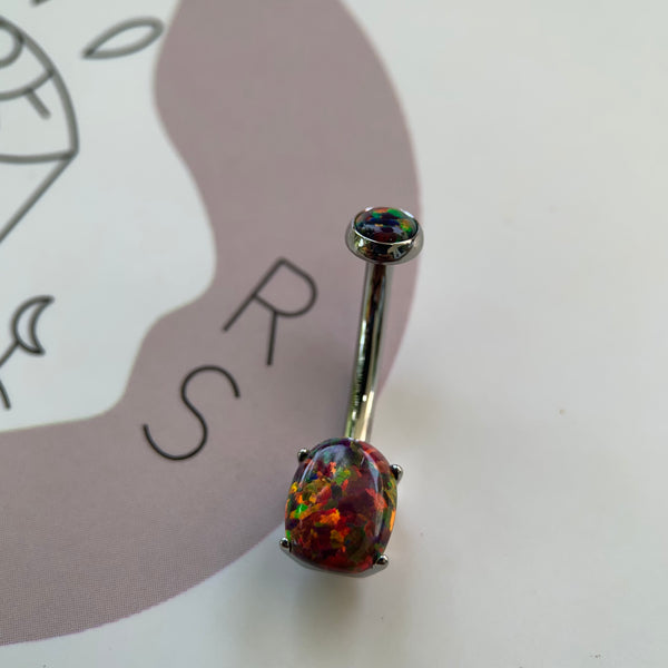 Anatometal Oval-Cut Brilliant Gem Navel Curve – Starfire Body