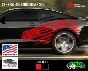 Chevrolet Camaro American Flag sides decal stickers – Octo Lab Stickers