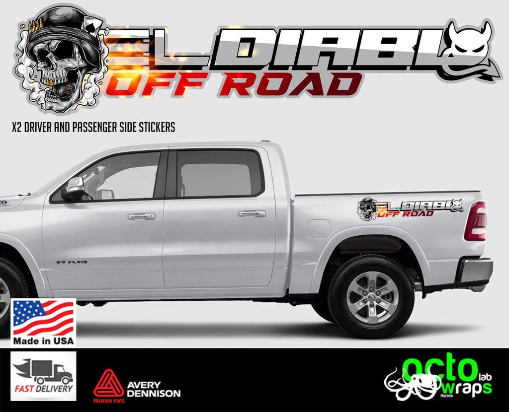 Dodge Ram 4X4 OFF ROAD EDITION 2X sides decal stickers – Octo Lab