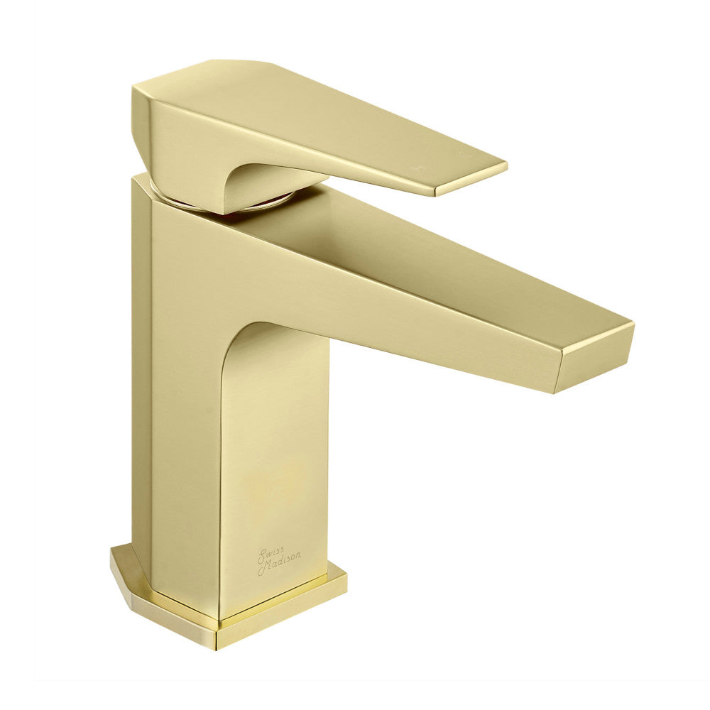 Swiss Madison Voltaire Single Hole, Single-Handle, Bathroom Faucet in Brushed Gold
