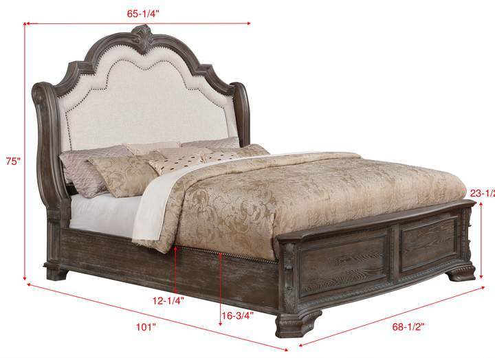 Sheffield Antique Gray Queen Panel Bed