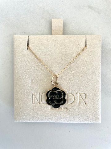 CC Quilted Logo Necklace- GOLD