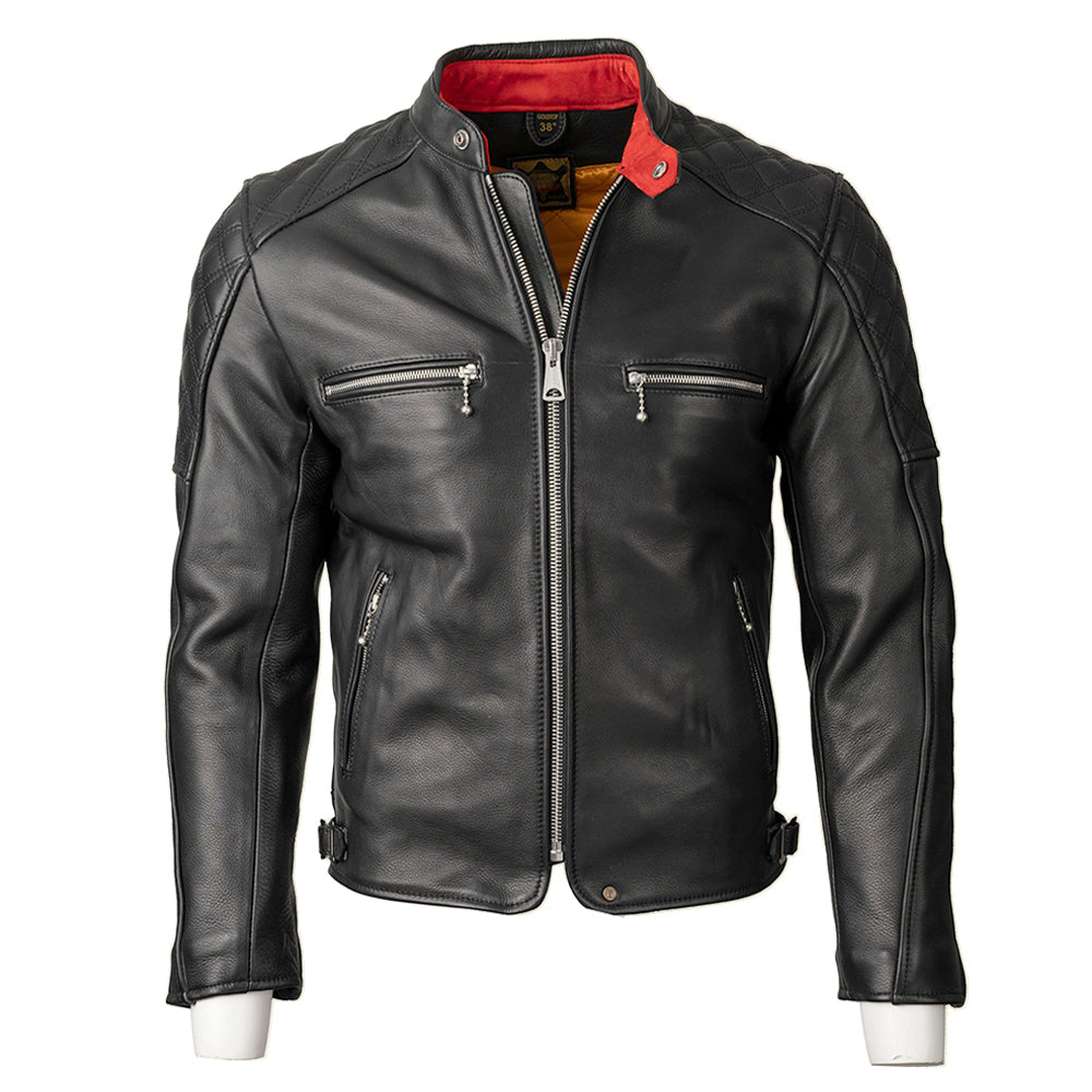 Goldtop | The Flat Tracker Jacket - CE Armoured Leather Motorcycle Jacket