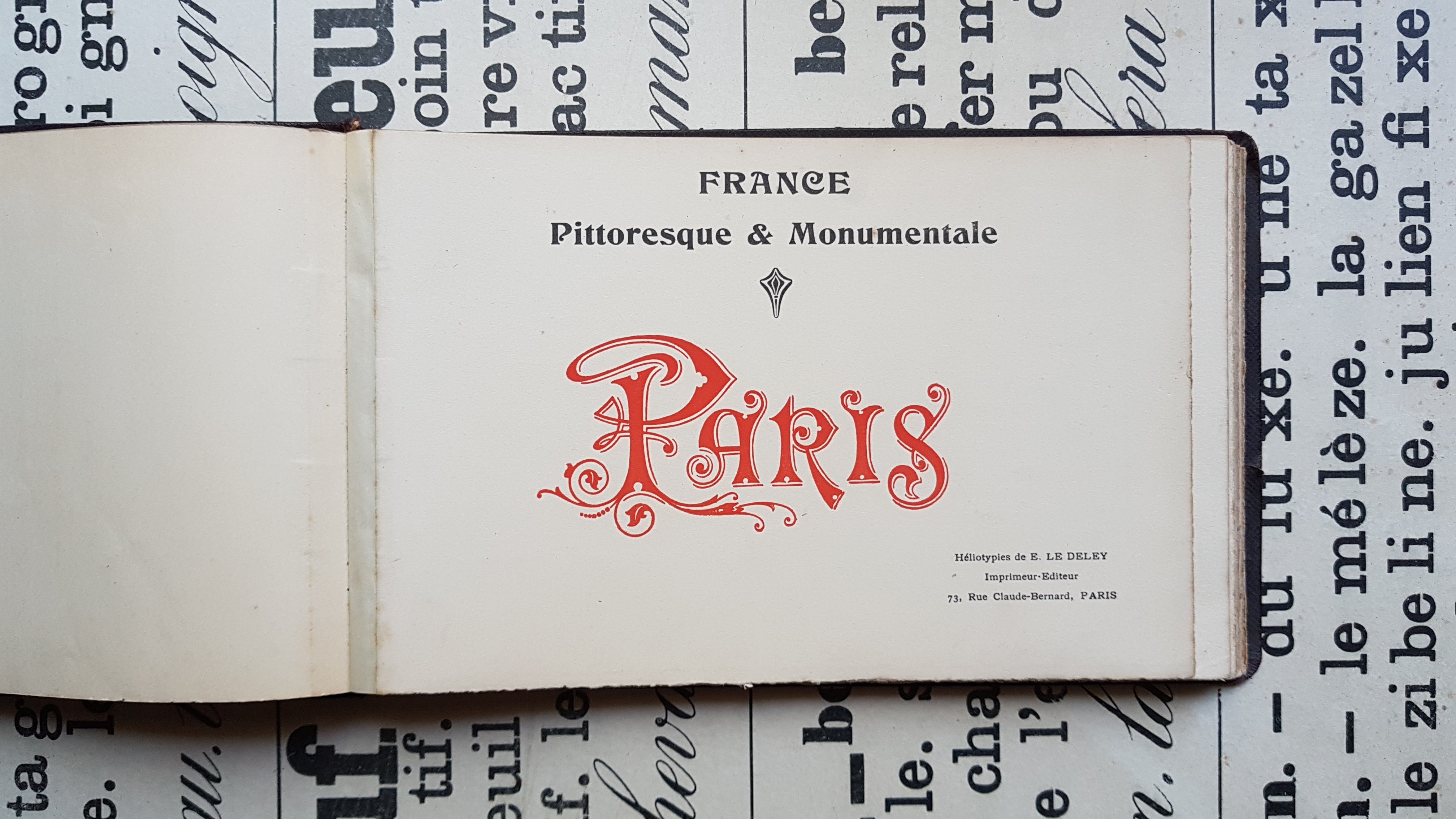 Antique Paris photography book. Collotypes E Deley