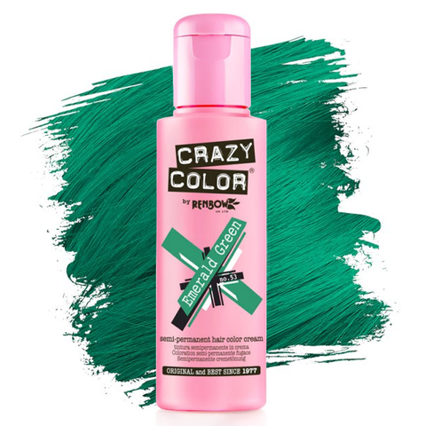 Crazy Color Hair Dye Semi Permanent Hair Color Cream - 53 Emerald Green