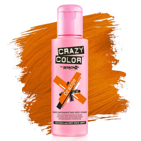 Crazy Color Hair Dye Semi Permanent Hair Color Cream - 60 Orange