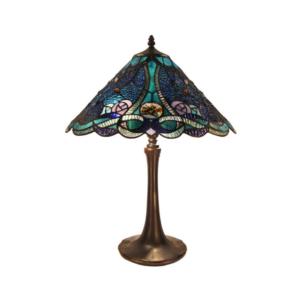 tiffany style blue table lamp