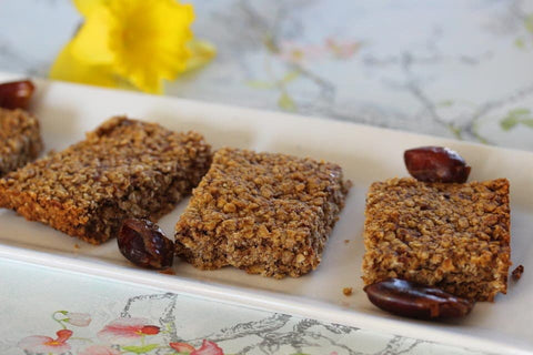 Healthy honey banana flapjack breakfast recipe