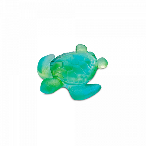 Daum - Crystal Sea Turtle in Green & Amber | Time For a Clock