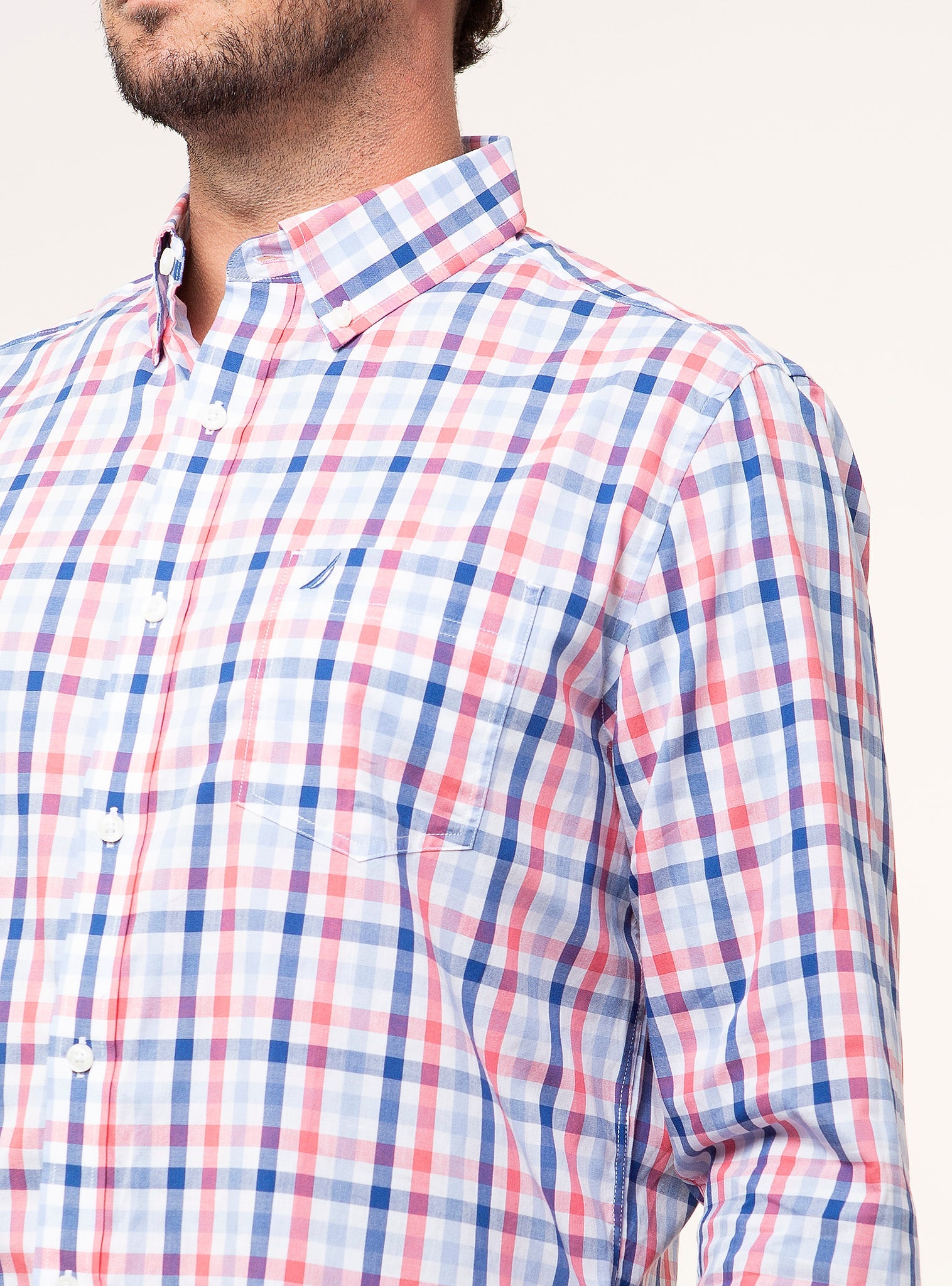 Camisa Manga Larga Cuadros Rojo – Nautica