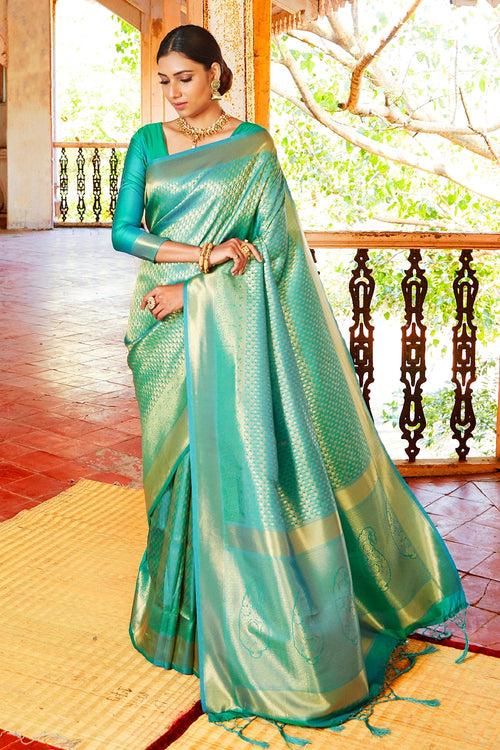 Designer Kanjeevaram Saree With Blouse Piece