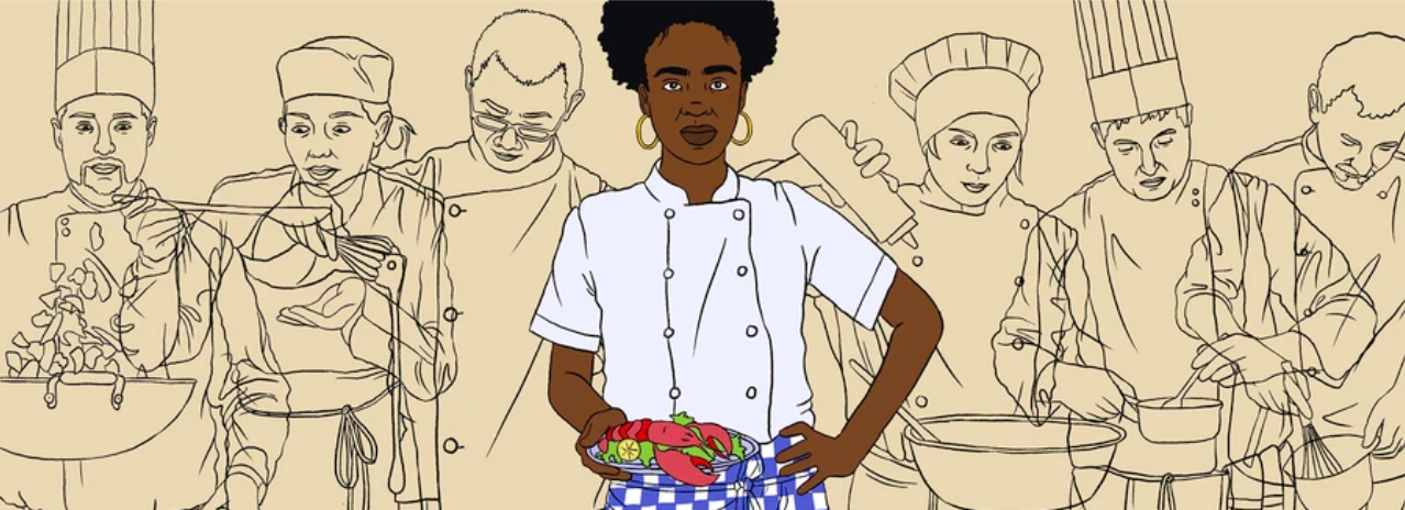 Graphic of black female chef