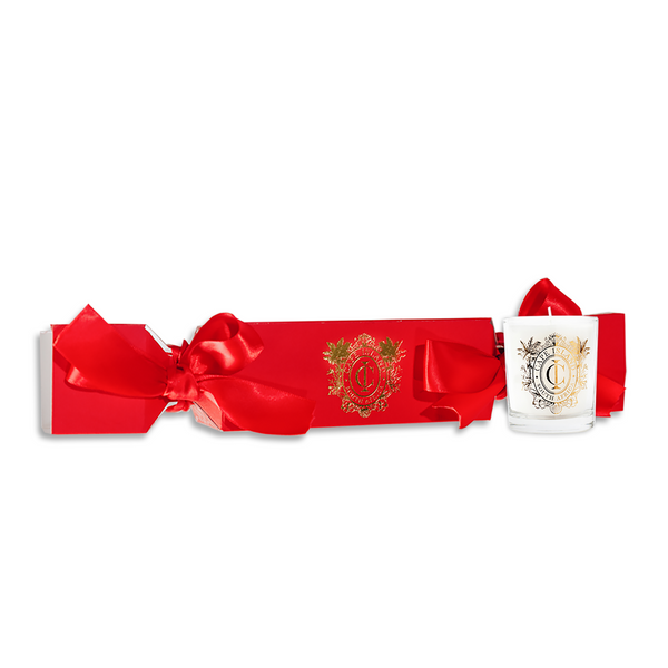 Red Christmas Cracker & mini celebration candle