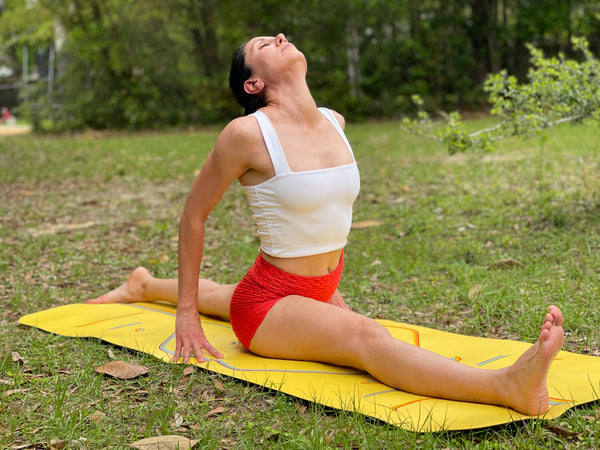 tapis de yoga avec outil d'alignement