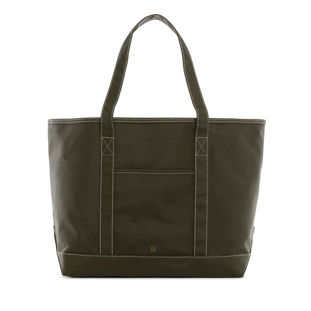 Olive Green TRVL Maxi Tote Coated Canvas