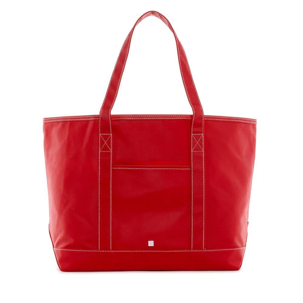 Red TRVL Maxi Tote Coated Canvas