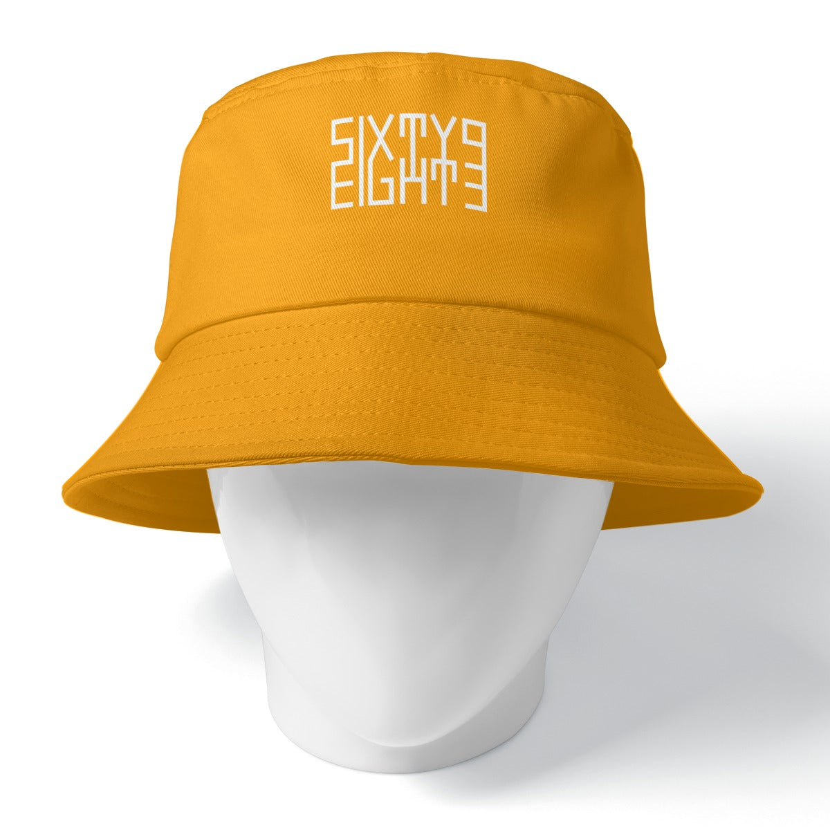Sixty Eight 93 Logo White Orange Bucket Hat