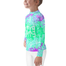Load image into Gallery viewer, Sixty Eight 93 Logo White Incredible Marble Blue Kids Rash Guard
