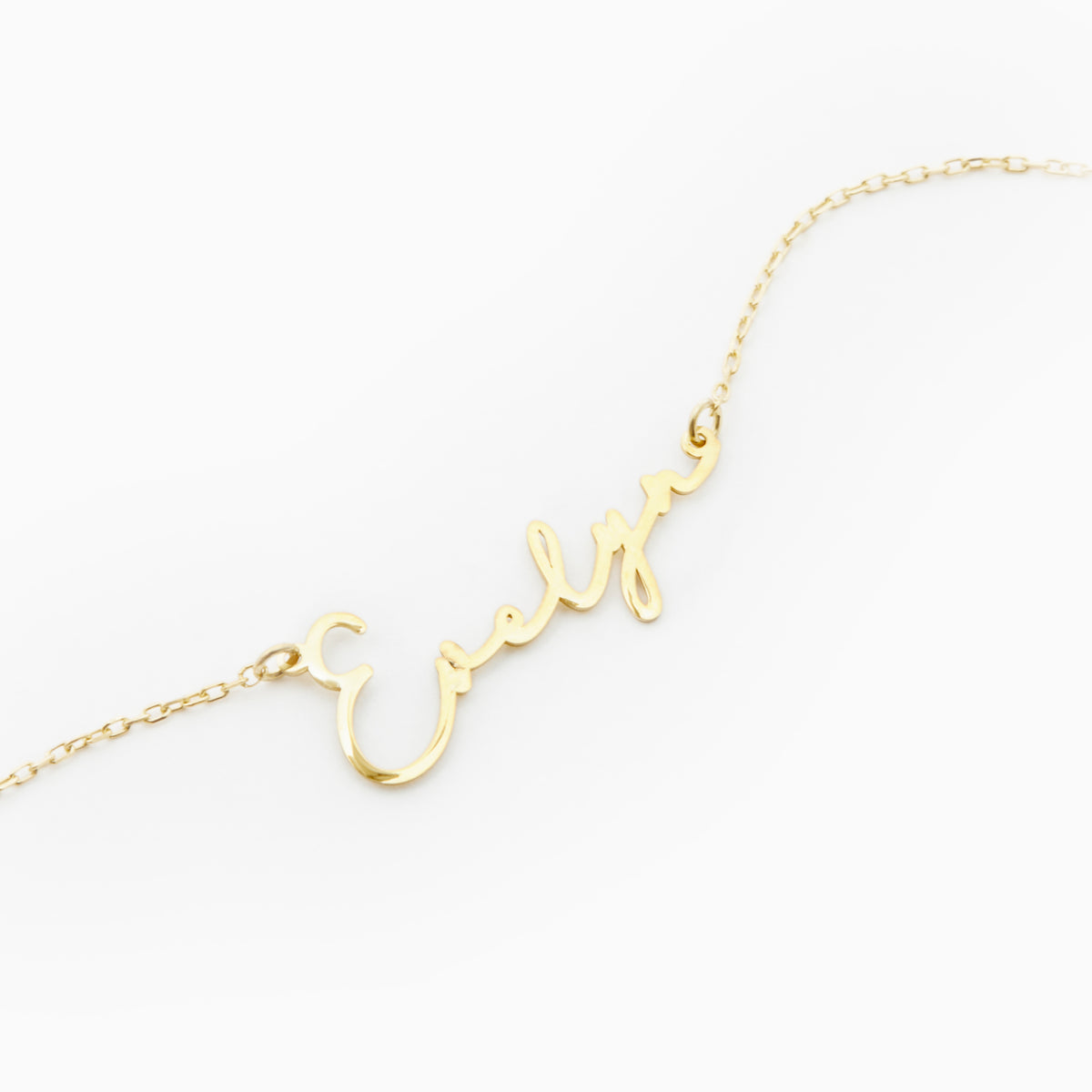 Name Plate Necklace, Script Names - blushes & gold