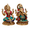 Brass Set Of Sitting Laxmi Ganesh Idol Murti Showpiece