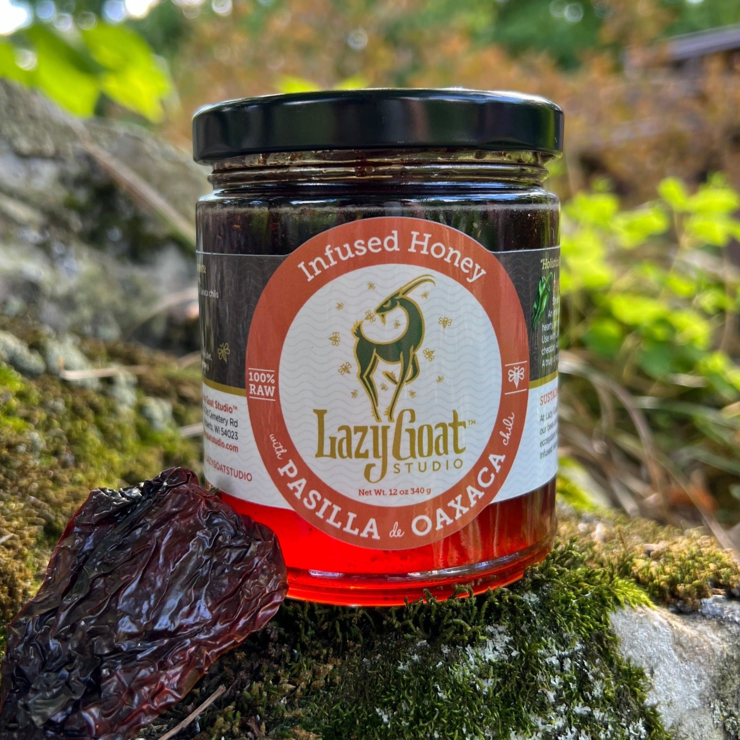 Lazy Goat Pasilla de Oaxaca Infused Honey 12oz