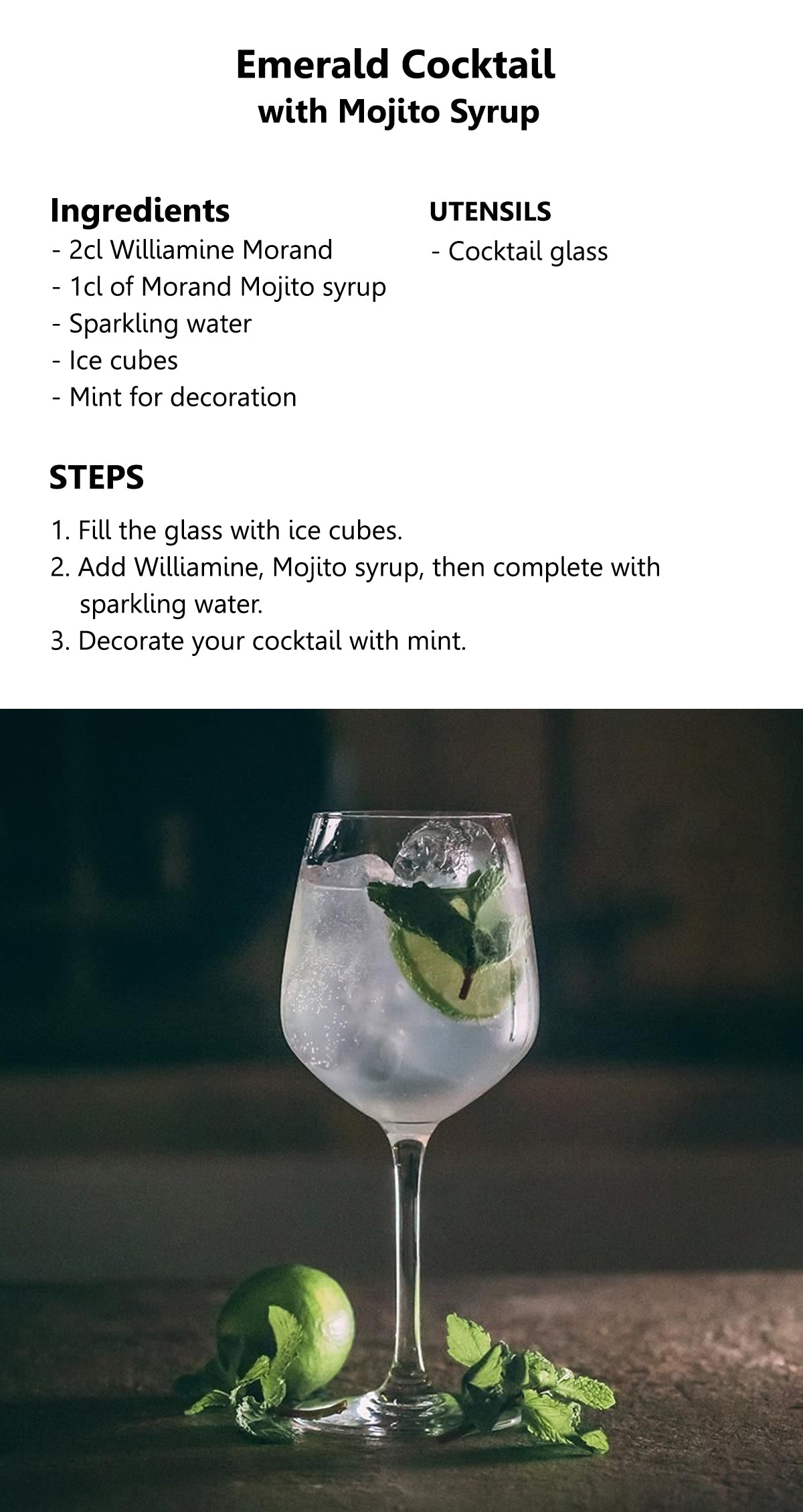 MORAND3004 Emerald Cocktail, mojito syrup | Switzerluxe