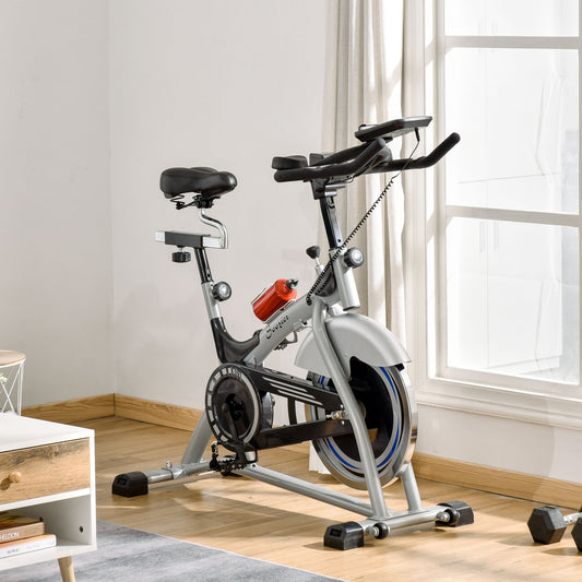 HOMCOM Exercise Cycling Bike w Adjustable Height Resistance