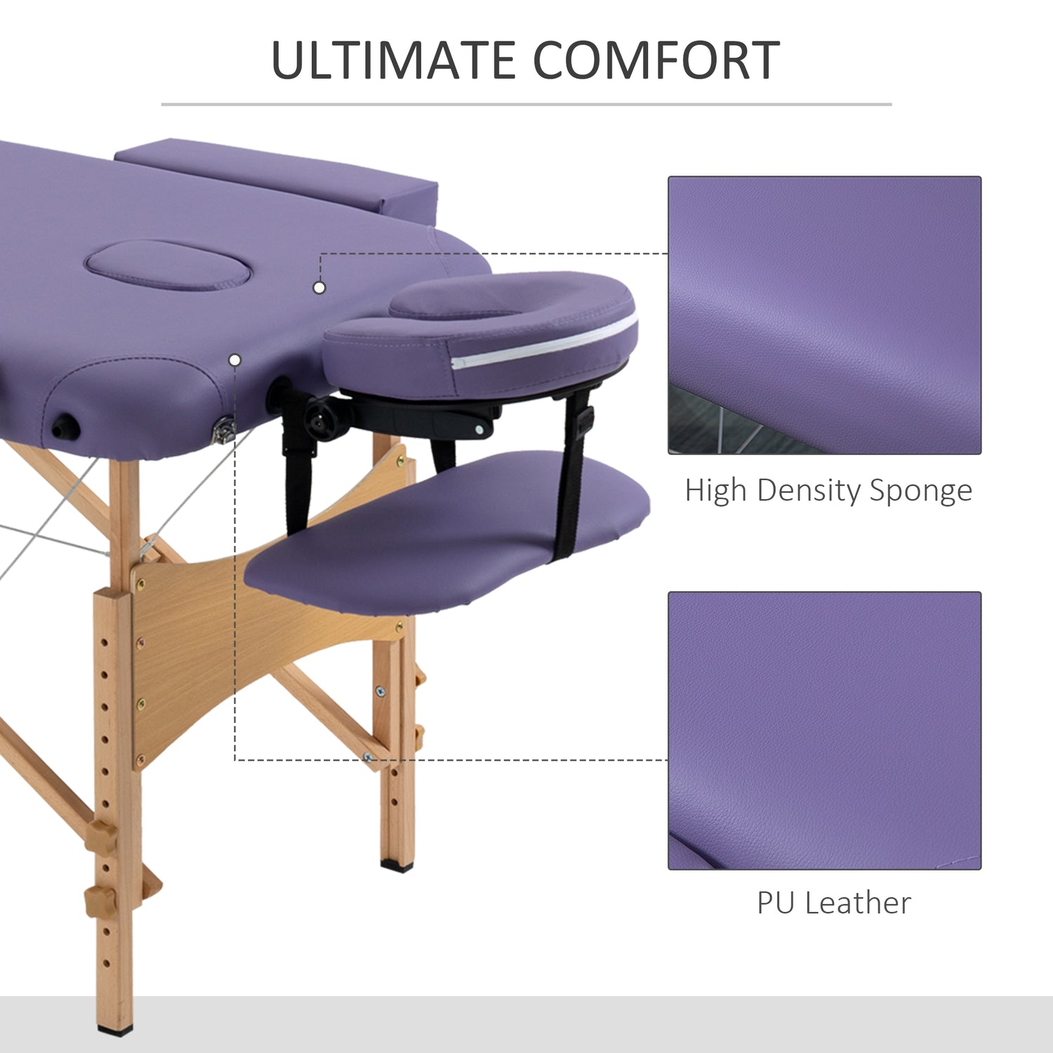 Homcom Portable Massage Bed Folding Spa Beauty Massage Table With 2 S Uk