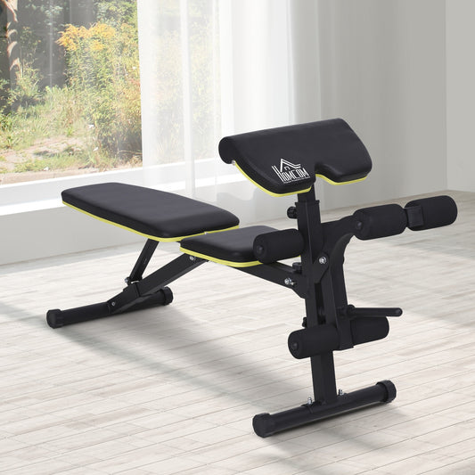 HOMCOM Foldable Exercise Bench 6 Levels Adjustment - Black/Red