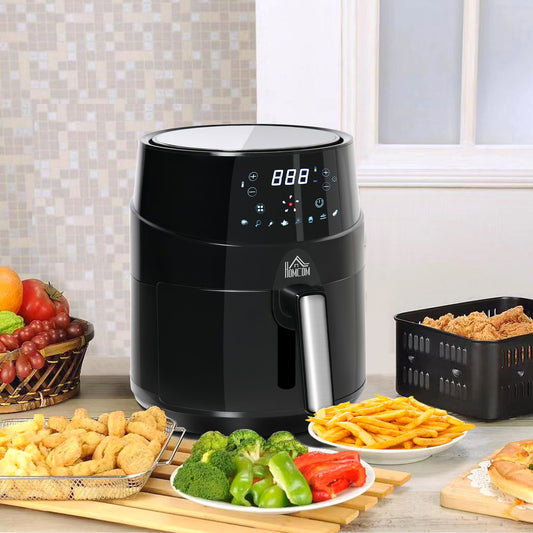 HOMCOM Dual Air Fryer 8L Family Size w/ 2 Basket 8 Presets Cookbook Timer  2500W