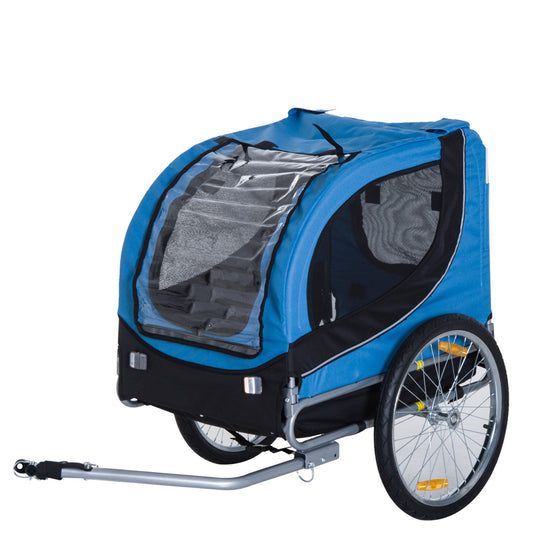 Aosom Pet Bike Trailer Cargo Carrier - Blue and Grey D00-098BU