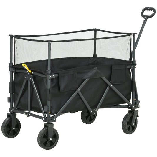 Outsunny Folding Garden Trolley, Outdoor Wagon Cart with Carry Bag