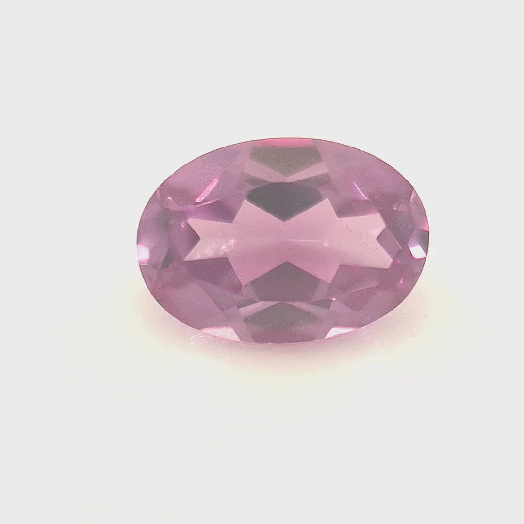 Oval Synthetic Alexandrite (Color Change Sapphire) Corundum in Yellow Light